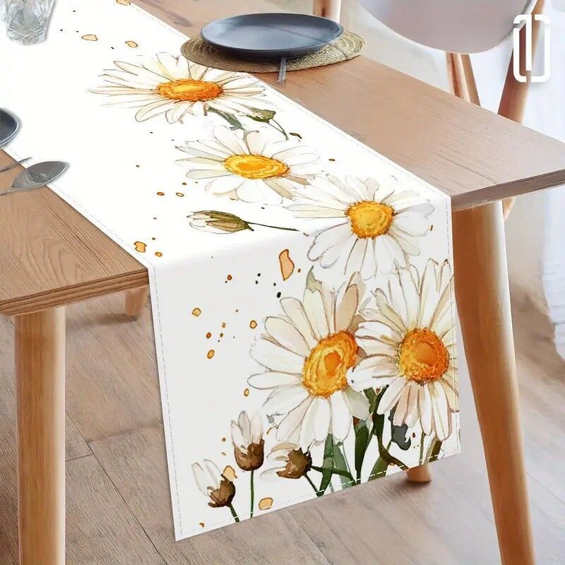 Runner da tavolo floreale primaverile – Decorazione per tavolo da pranzo per interni ed esterni, 33x183 cm