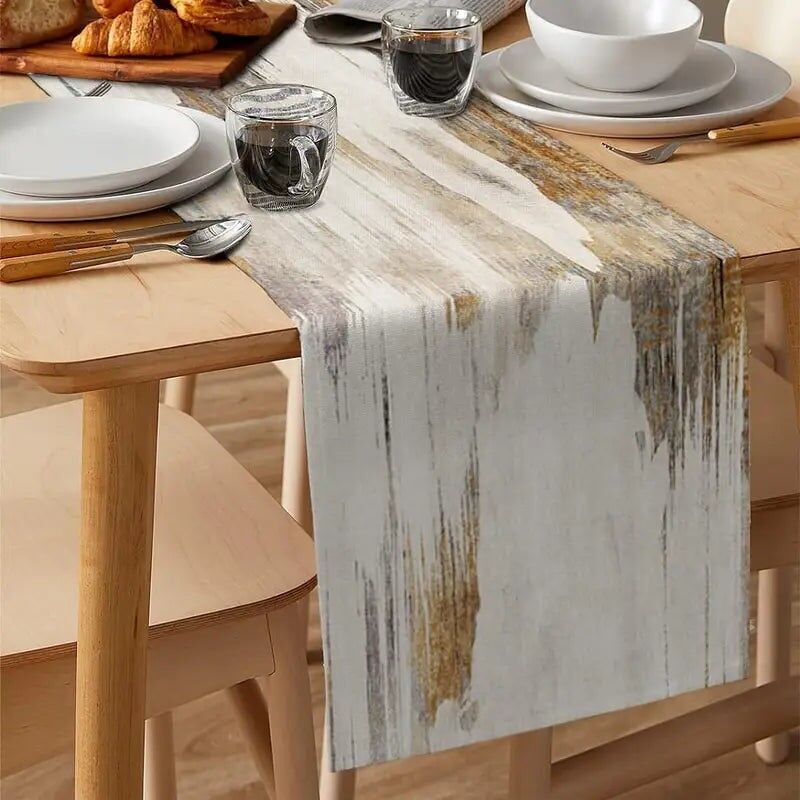 Gradient Table Runner – 72-Inch Abstract Brown Runner for Coffee & Dining Tables