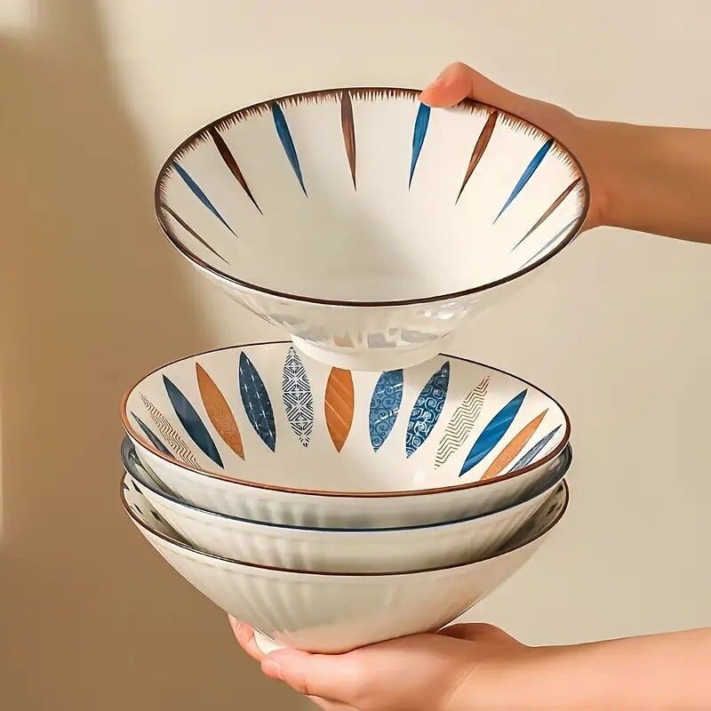 Set di 2 ciotole giapponesi alte - Grandi ciotole in ceramica per ramen e insalata