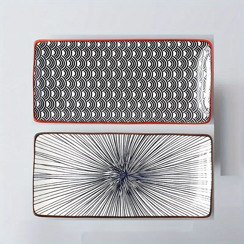 2 pezzi 9.Piatti da portata da 8 pollici – Piatti da portata in ceramica per sushi e ravioli