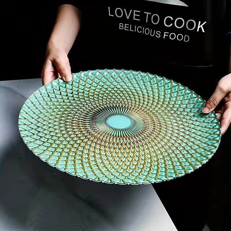 Piatto in vetro galvanizzato da 8 pollici: elegante piatto per insalata e dessert per la casa