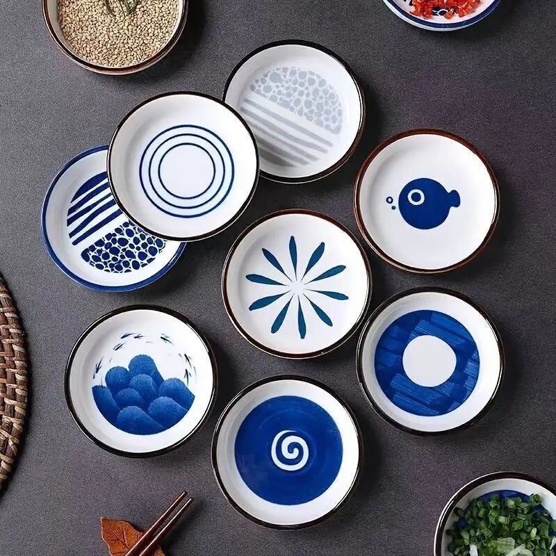 4-6-8PCS Sauce & Snack Plates – Ceramic Dishes for Appetizers, Sushi, Dessert