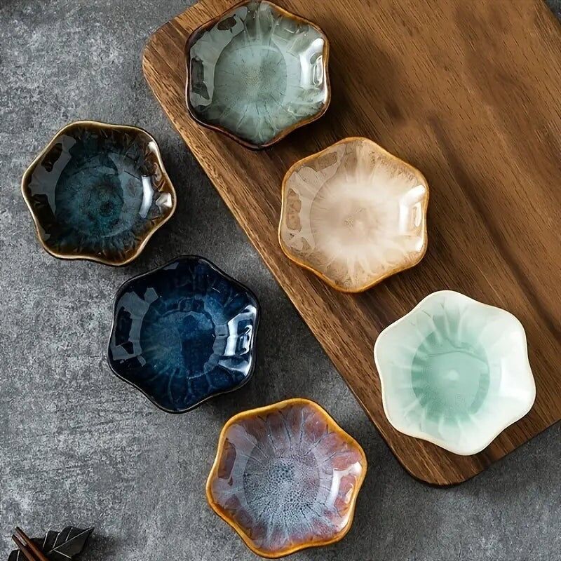 6 pezzi di piatti giapponesi per salse – Piccoli piatti in ceramica per salsa di soia e condimenti