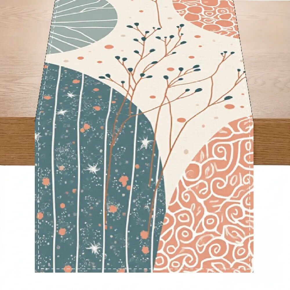 1 pezzo di tovaglia con motivo a foglie di ispirazione nordica