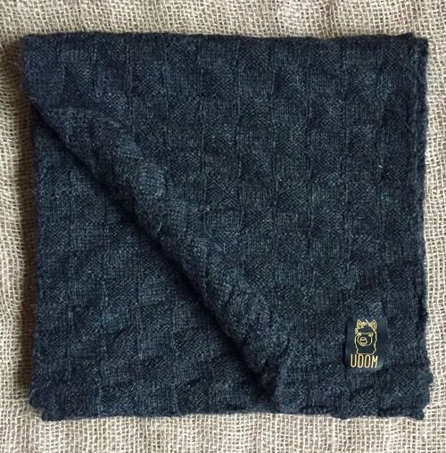 Squares Knit Scarf – Charcoal