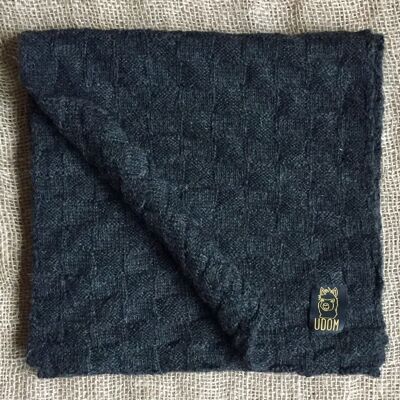 Squares Knit Scarf – Charcoal