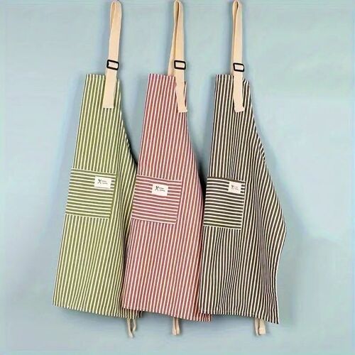 1pc Durable Striped Apron for Kitchen and Home Use