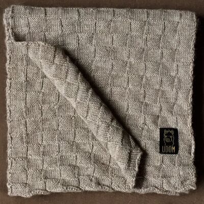 Sciarpa in maglia a quadri – Beige