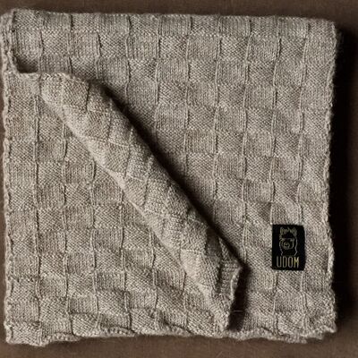 Squares Knit Scarf – Beige