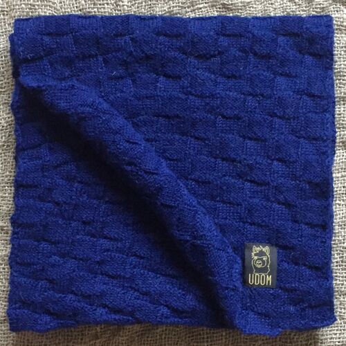 Squares Knit Scarf – Navy Blue