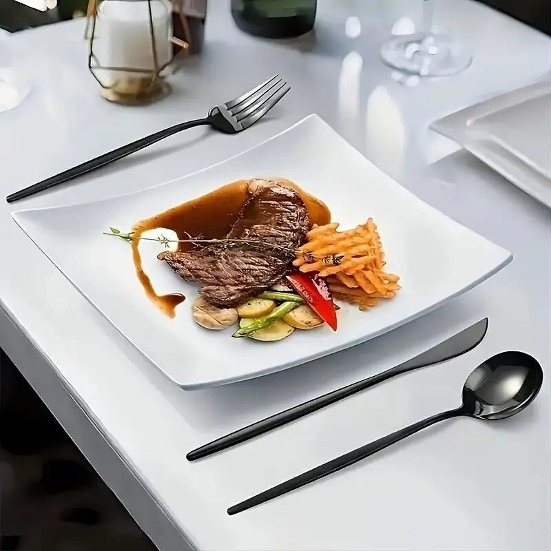 Set di posate portoghesi da 24 pezzi: coltelli da bistecca, forchette, cucchiaini da caffè e tè in acciaio inossidabile