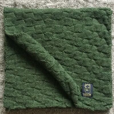 Squares Knit Scarf – Olive Green