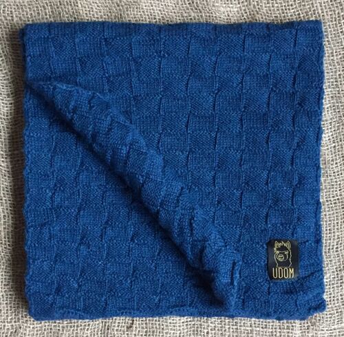 Squares Knit Scarf – Blue