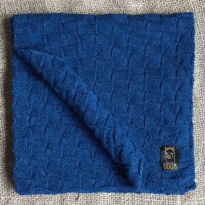 Squares Knit Scarf – Blue