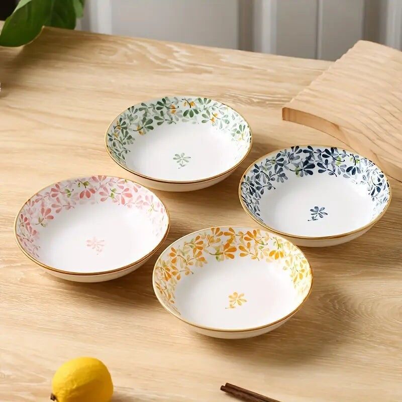 Set di 4 piatti da portata in ceramica con motivo floreale
