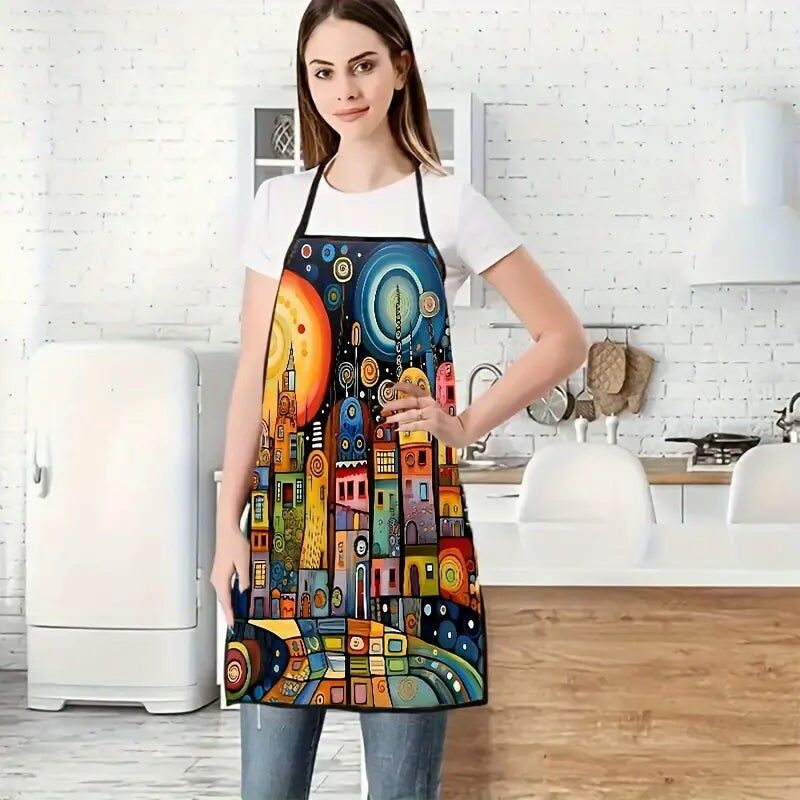 Grembiule con motivo colorato Art City