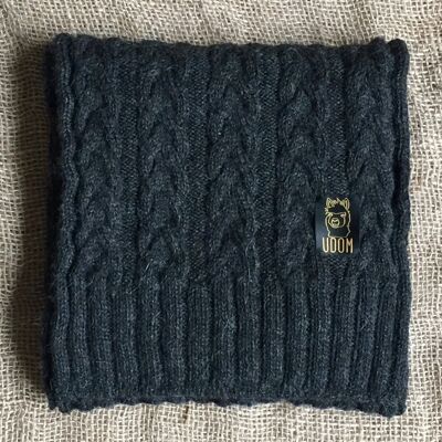 Écharpe en tricot torsadé – Anthracite