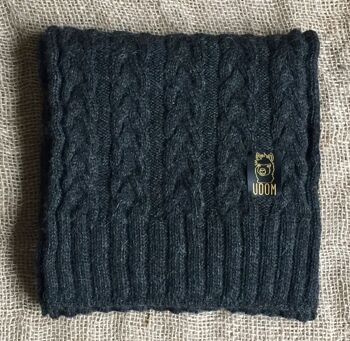 Écharpe en tricot torsadé – Anthracite 1