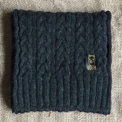 Écharpe en tricot torsadé – Anthracite