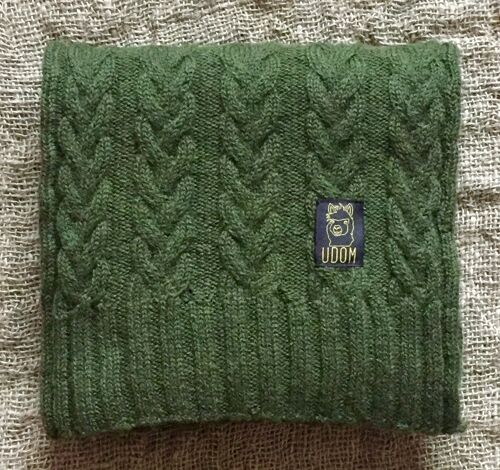 Cable Knit Scarf – Olive Green