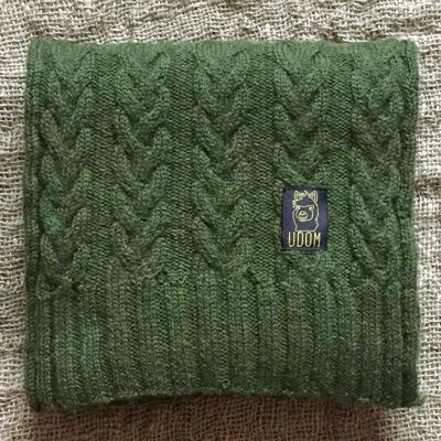 Sciarpa a maglia a trecce – Verde oliva