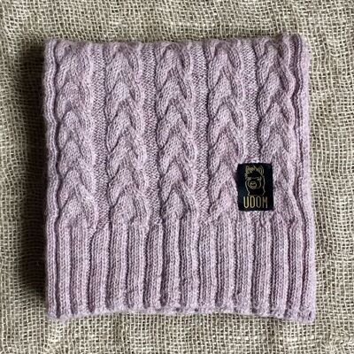Cable Knit Scarf – Pink Melange