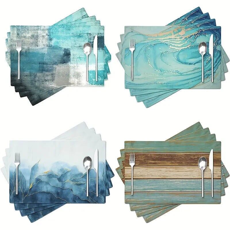 4pcs Modern Art Placemats with Abstract Art