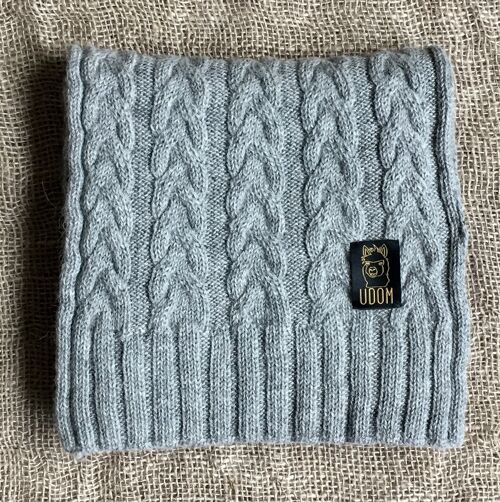 Cable Knit Scarf – Grey