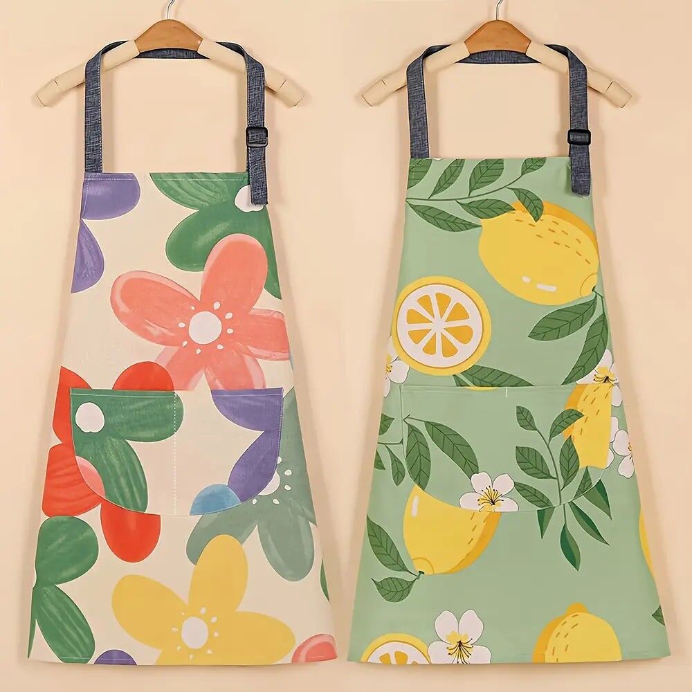 Kitchen Cooking Aprons Adjustable Bib Soft with Big Pocket