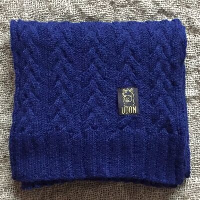 Cable Knit Scarf – Navy Blue