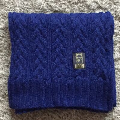 Cable Knit Scarf – Navy Blue