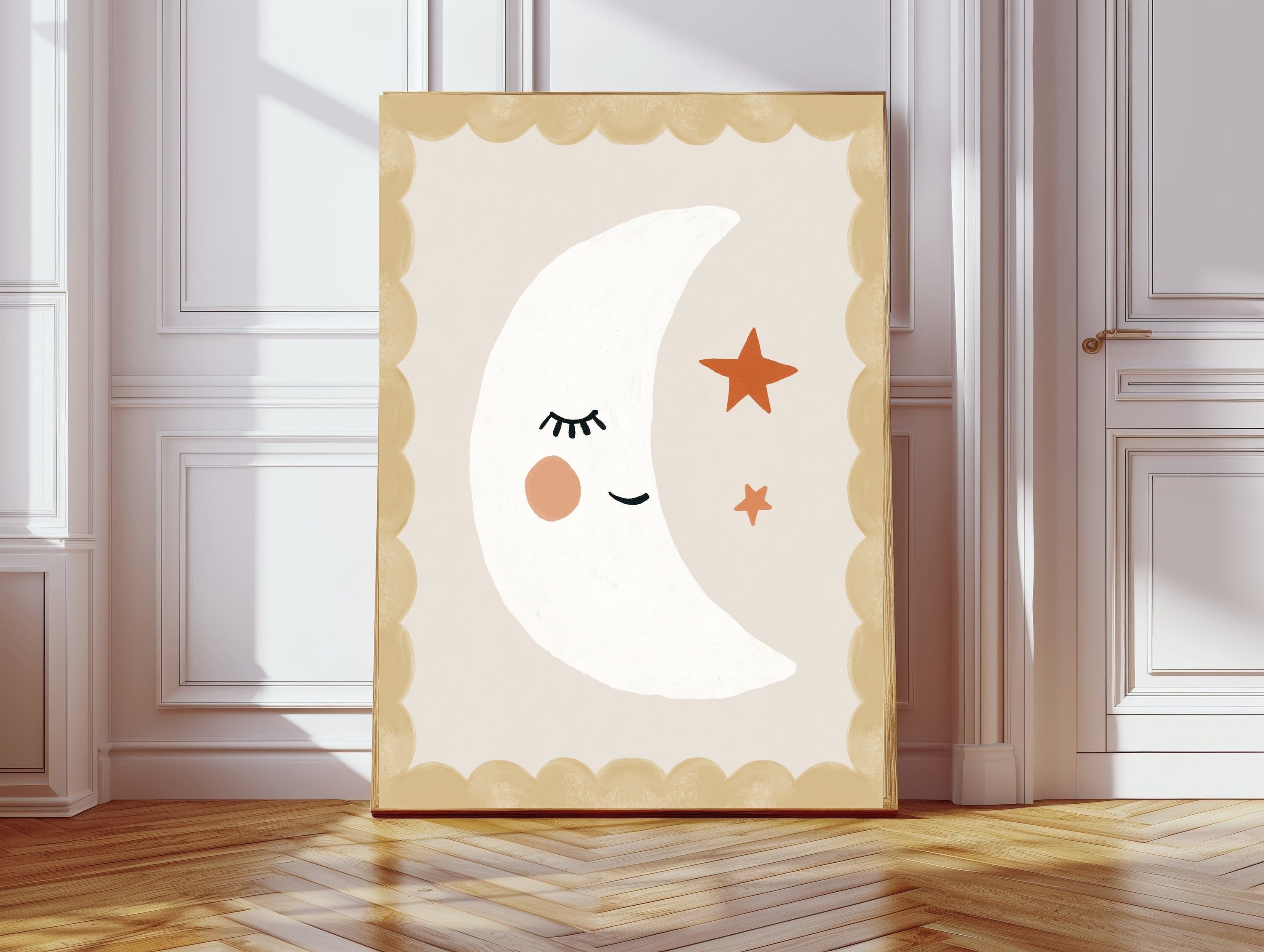 Kunstdruck mit Liebeszitat „Ich liebe dich, Mond“ fürs Kinderzimmer