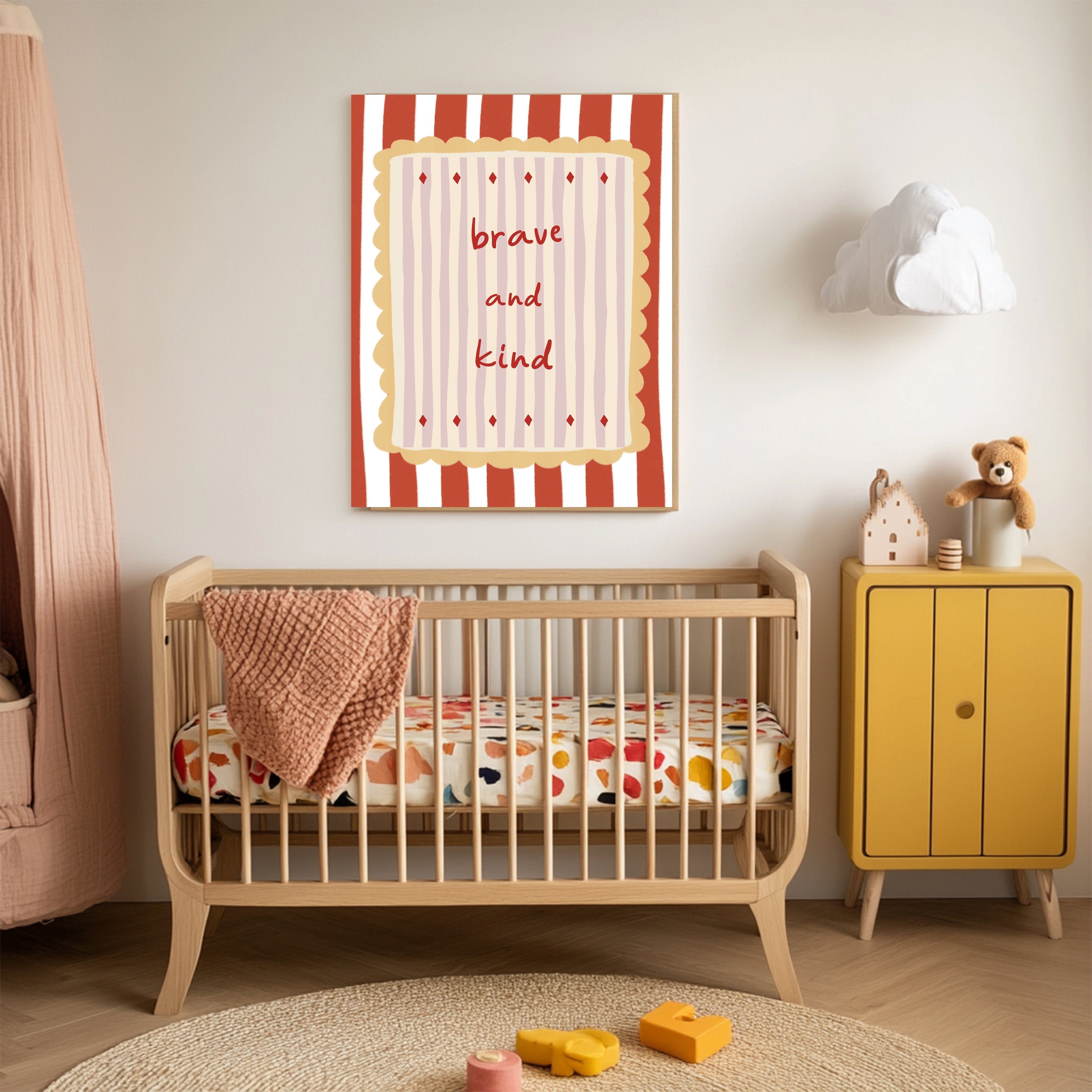 Mutiger und freundlicher Kindergarten Kunstdruck