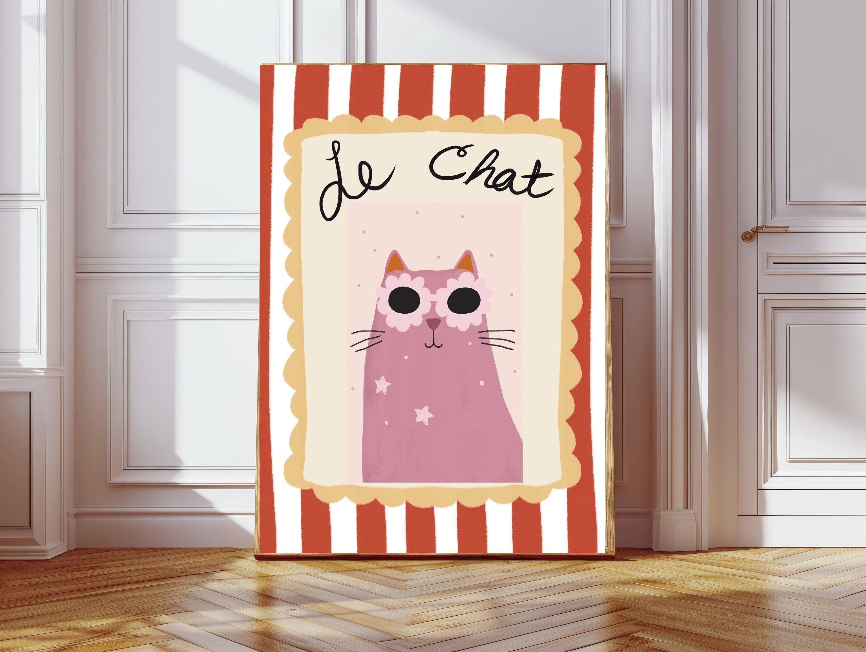 Le Chat Französisches Katzenkinderzimmer Kunstdruck