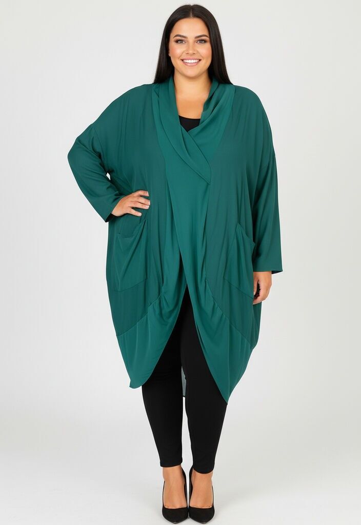 Tunique grande taille effet cache cœur (C6581)