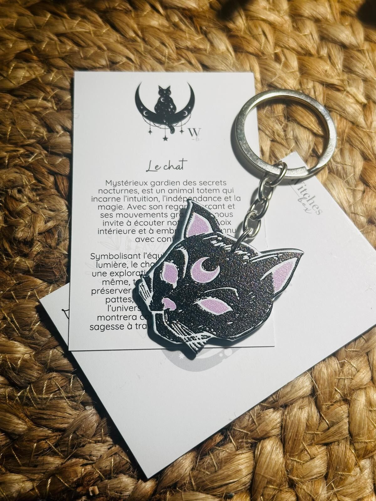 Portachiavi a forma di totem con gatto