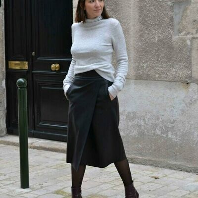 Falda cruzada negra Hecha en Francia