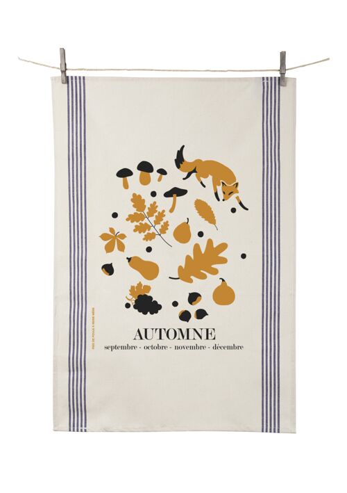 Torchon - Automne - (made in France) 100% coton