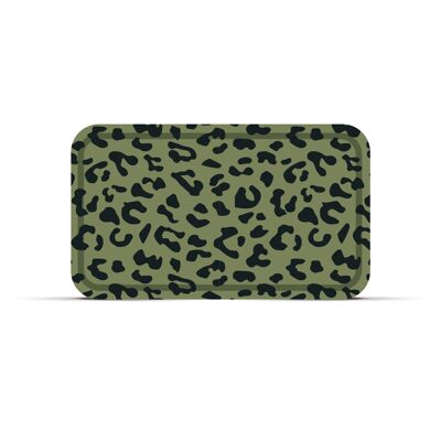 Khaki Leopard Tray 47.5x27.5cm