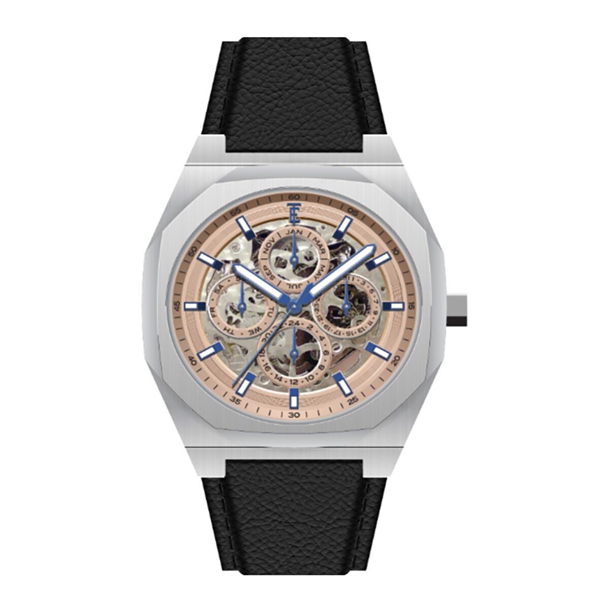 EARNSHAW – Discovery Drake Triple Calendar Skeleton Automatic – ES-8308 – Orologio da uomo – Movimento automatico scheletrato multifunzione – Cinturino in vera pelle