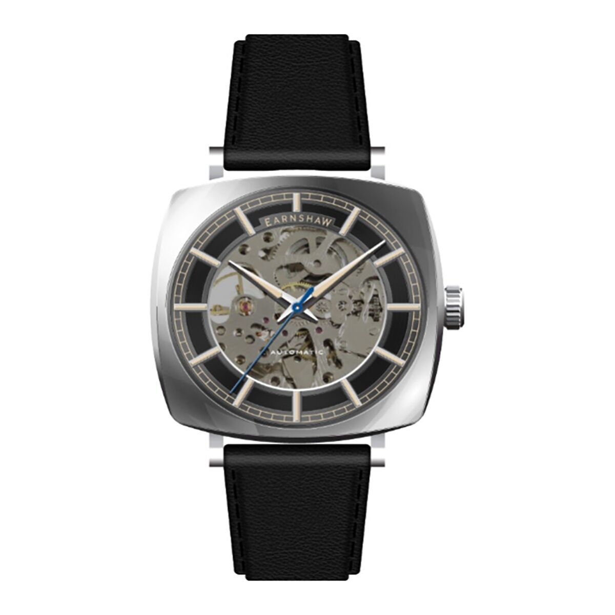 EARNSHAW – City Of London Moorgate Skeleton Automatic – ES-8319 – Orologio da uomo – Movimento automatico scheletrato a 3 lancette – Cinturino in vera pelle