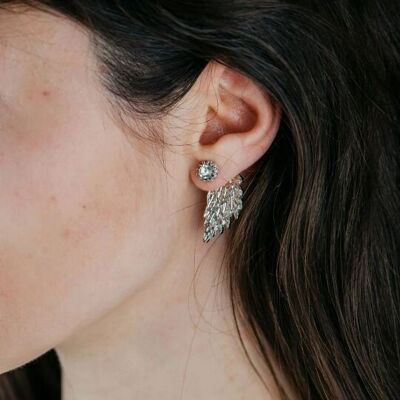Orecchini a vite per orecchio con ali d'angelo custode per tutti i giorni