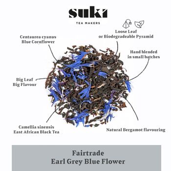 SUKI Fairtrade Feuilles mobiles Earl Grey Blue Flower 3