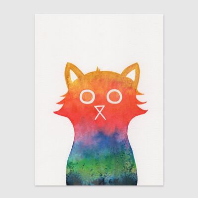 Positividad Cat Wall Art Print A4 y A3