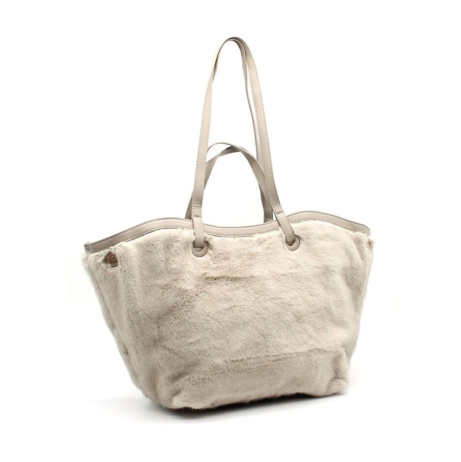 Borsa di pelliccia con bottoni