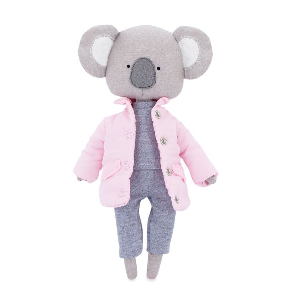 Peluche di cotone, Cotti Motti - Annie il Koala: giacca rosa + coda di sirena bonus (30 cm)