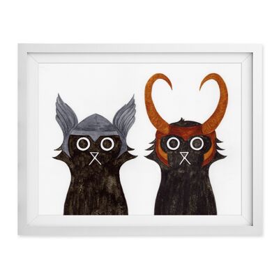 Asgard Duo Cats Fine Art Print 8x10 inches