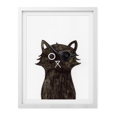 Fury Cat Wandkunstdruck A4 und A3