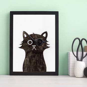 Fury Cat Wall Art Print A4 et A3 2