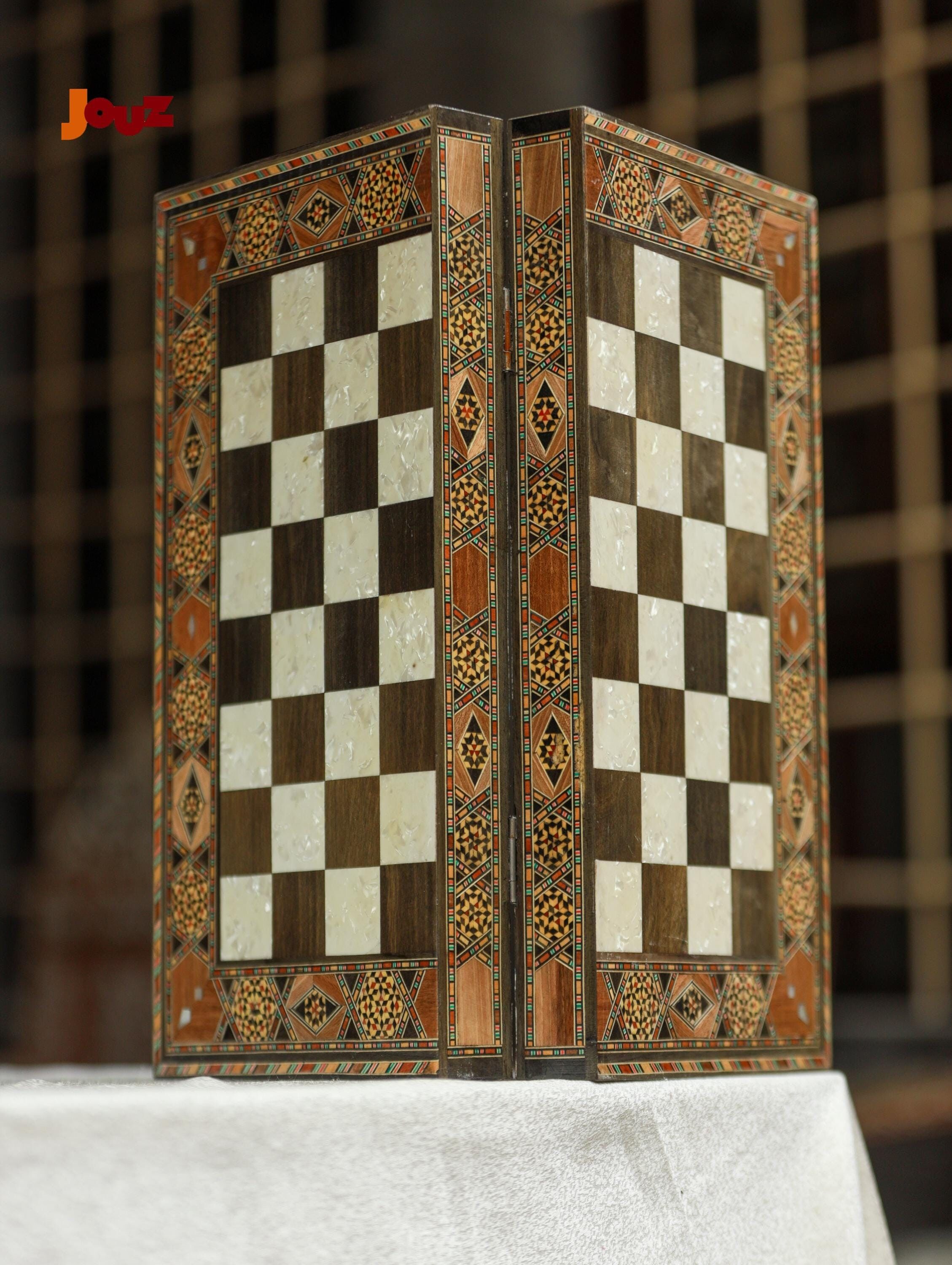 Handmade Wooden Folding Chess Backgammon Board 2-in-1  - high Quality, Artisan Crafted